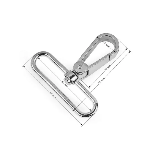 Fém forgós karabiner 50 mm-es befűző