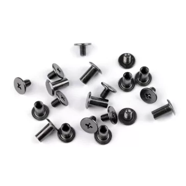   Övcsavar Ø10 mm szíjcsavar / könyvkötő - 2 nikkel fekete (200 pr)