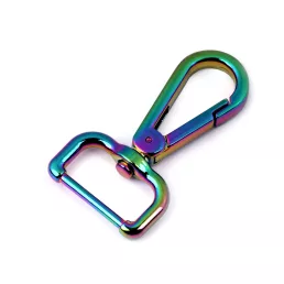 Fém forgós karabiner 25 mm-es befűző szivárványos