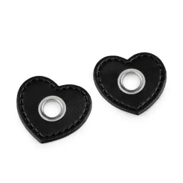 Ringli műbőr szívvel varrható 8 mm