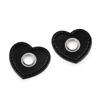 Ringli műbőr szívvel varrható 8 mm