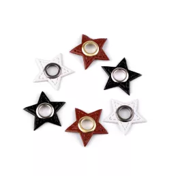 Ringli műbőr csillag rávarrásra 8 mm