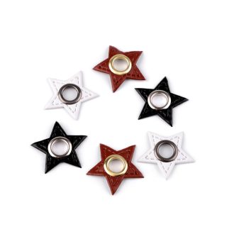Ringli műbőr csillag rávarrásra 8 mm