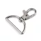 Fém forgós karabiner szélesség 30 mm-es befűző - 1 nikkel (10 db-os csomagolás)