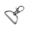 Fém forgós karabiner szélesség 30 mm-es befűző - 4 nikkel fekete (1 db-os csomagolás)