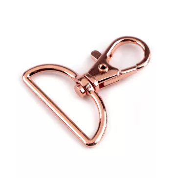   Fém forgós karabiner szélesség 30 mm-es befűző - 6 rózsaarany dunkel (1 db-os csomagolás)