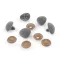 Bársony orr biztosítékkal 20x25 mm - 5 szürke (30 szett)