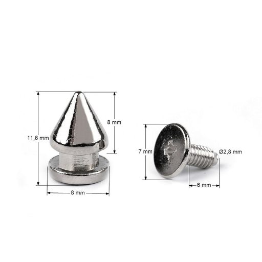 Dekoratív csavarvég / szegecs / kézitáska lábak Ø8 mm