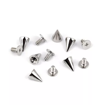   Dekoratív csúcs / szegecs / kézitáska lábak Ø7 mm - 1 (9,5 mm) nikkel (100 pr)