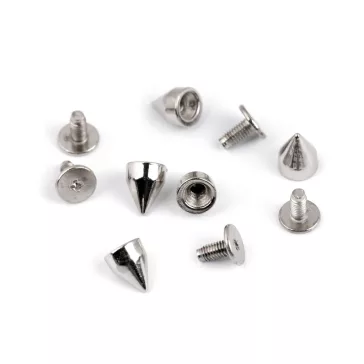   Dekoratív csúcs / szegecs / kézitáska lábak Ø7 mm - 2 (8,7 mm) nikkel (10 pár)