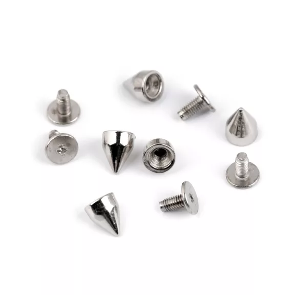 Dekoratív csúcs / szegecs / kézitáska lábak Ø7 mm - 2 (8,7 mm) nikkel (100 pr) Dekoratív csúcs / szegecs / kézitáska lábak Ø7 mm - 2 (8,7 mm) nikkel (100 pr)