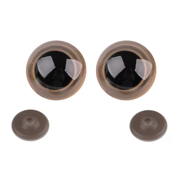 Nagy szemek biztosítékkal Ø40 mm - 2 sötét bézs (2 szett) Nagy szemek biztosítékkal Ø40 mm - 2 sötét bézs (2 szett)