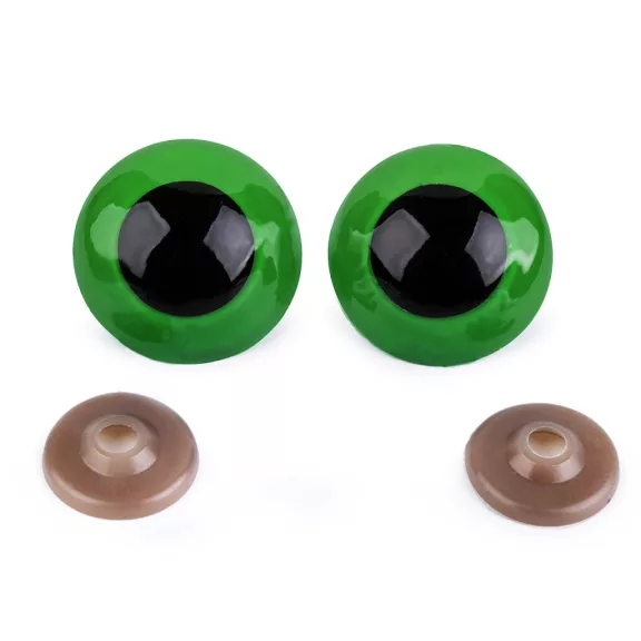 Nagy szemek biztosítékkal Ø40 mm - 5 zöld dunkel (2 szett) Nagy szemek biztosítékkal Ø40 mm - 5 zöld dunkel (2 szett)