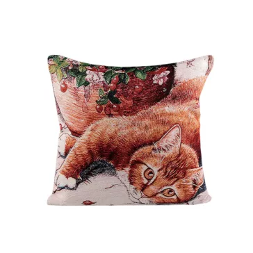   Gobelin párnahuzat macskák 45x45 cm - 3 piros (2 db-os csomagolás)
