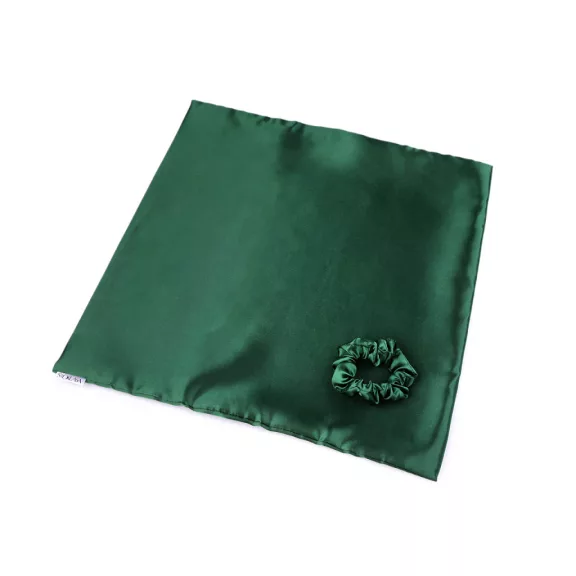 Szatén Beauty alvó készlet, huzat és scrunchie gumi - 15 zöld sötét (1 db-os csomagolás) Szatén Beauty alvó készlet, huzat és scrunchie gumi - 15 zöld sötét (1 db-os csomagolás)