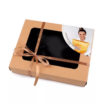   Szatén Beauty alvó készlet, huzat és scrunchie gumi - 7 fekete (1 db-os csomagolás)