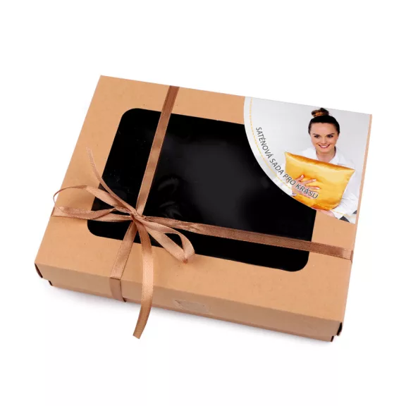 Szatén Beauty alvó készlet, huzat és scrunchie gumi - 7 fekete (3 db-os csomagolás) Szatén Beauty alvó készlet, huzat és scrunchie gumi - 7 fekete (3 db-os csomagolás)