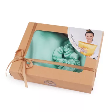   Szatén Beauty alvó készlet, huzat és scrunchie gumi - 17 menta (1 db-os csomagolás)
