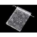 Karacsonyi ajándék tasak pihek 10x15 cm organza - fehér ezüst (10 db-os csomagolás) Karacsonyi ajándék tasak pihek 10x15 cm organza - fehér ezüst (10 db-os csomagolás)