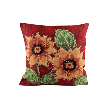   Sodort zsinórral bélelt gobelin párnahuzat 45x45 cm - 1 piros (1 db-os csomagolás)