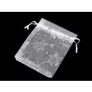 Karácsonyi ajándék tasak pelyhek 9x11 cm organza - fehér ezüst (50 db-os csomagolás) Karácsonyi ajándék tasak pelyhek 9x11 cm organza - fehér ezüst (50 db-os csomagolás)