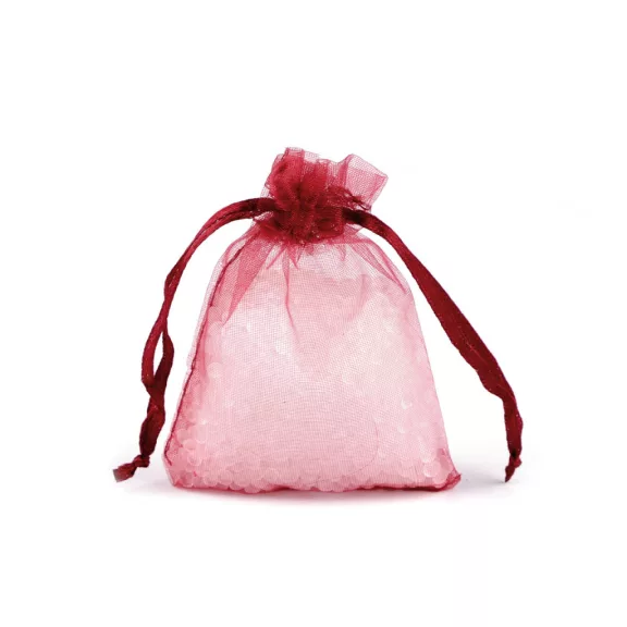 Ajándéktáska 7x9 cm organza - 5 bordó (5 db-os csomagolás) Ajándéktáska 7x9 cm organza - 5 bordó (5 db-os csomagolás)