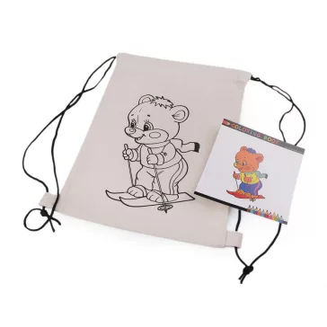   Pamut zsákocska / táska díszítésre 27x35 cm - 2 bézs világos Medve (1 db-os csomagolás)