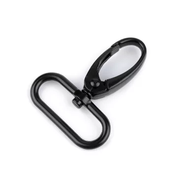   Fém forgós karabiner szélesség 32 mm-es befűző - fekete lakk (30 db-os csomagolás)