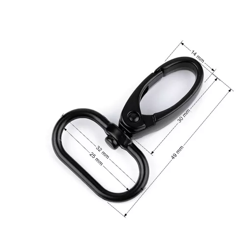 Fém forgós karabiner szélesség 25 mm-es befűző