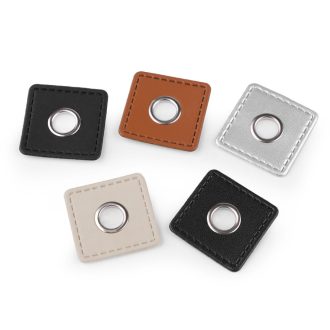 Ringli bőr négyzett rávarrásra 10 mm