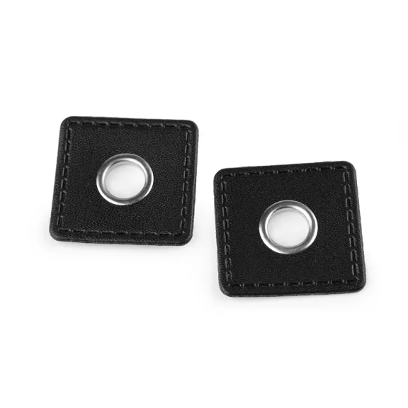Ringli bőr négyzett rávarrásra 10 mm - 4 fekete (4 db-os csomagolás) Ringli bőr négyzett rávarrásra 10 mm - 4 fekete (4 db-os csomagolás)