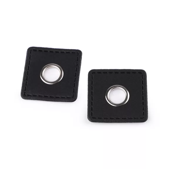 Ringli bőr négyzett rávarrásra 10 mm - 5 barnásfekete (20 db-os csomagolás) Ringli bőr négyzett rávarrásra 10 mm - 5 barnásfekete (20 db-os csomagolás)