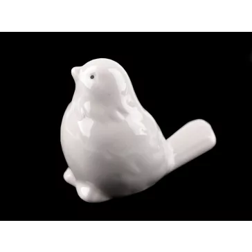   Dekorációs kerámia madárka - fehér (1 db-os csomagolás)
