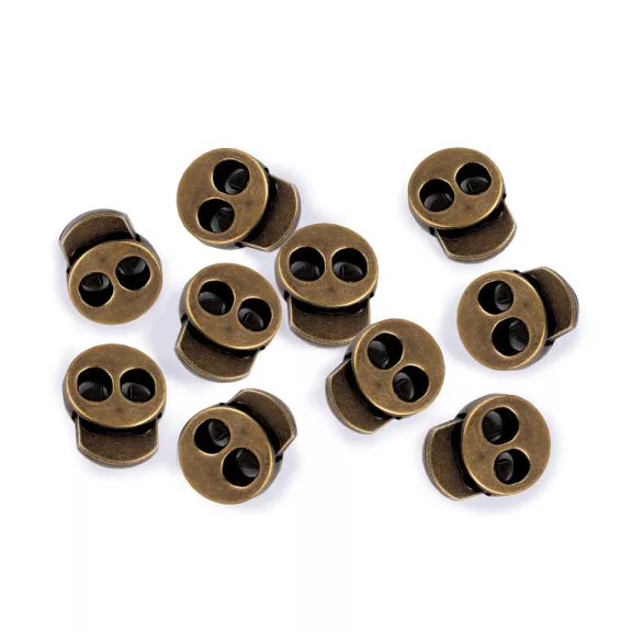 Rugós, zsinór szabályozó, zsinórvég 15x18 mm malacka - ósárgaréz (20 db-os csomagolás) Rugós, zsinór szabályozó, zsinórvég 15x18 mm malacka - ósárgaréz (20 db-os csomagolás)