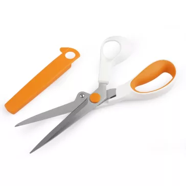   Szabóolló Fiskars vastagabb anyagra hossza 21 cm - fehér narancssárga (2 db-os csomagolás)