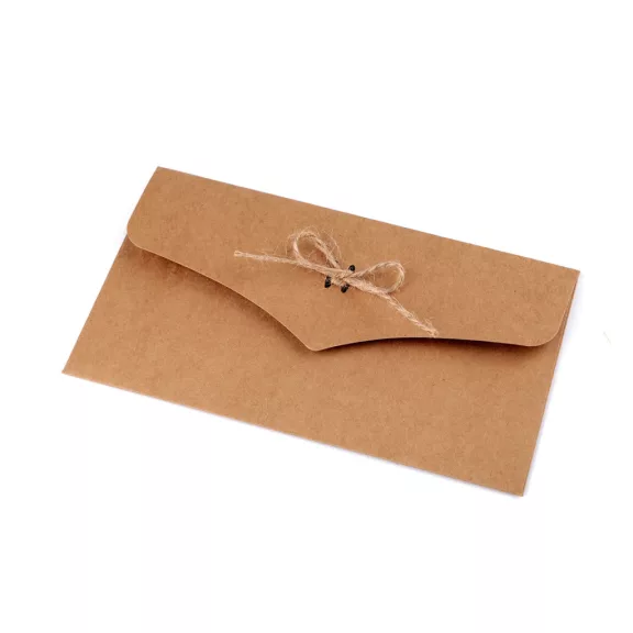 Papír boríték díszítésre 11x22 cm - természetes barna (50 db-os csomagolás) Papír boríték díszítésre 11x22 cm - természetes barna (50 db-os csomagolás)