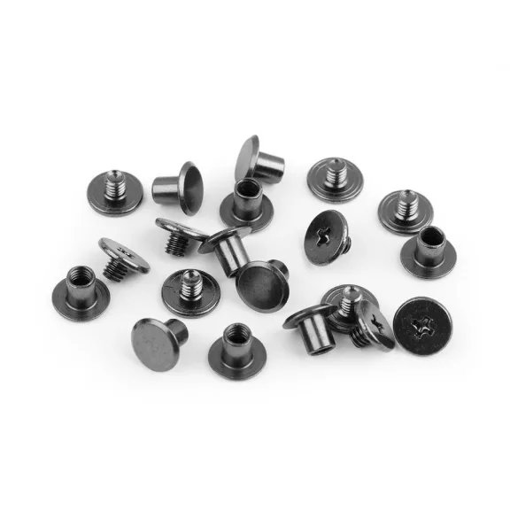 Övcsavar Ø10 mm szíjcsavar / könyvkötő - 4 nikkel fekete (50 pár) Övcsavar Ø10 mm szíjcsavar / könyvkötő - 4 nikkel fekete (50 pár)