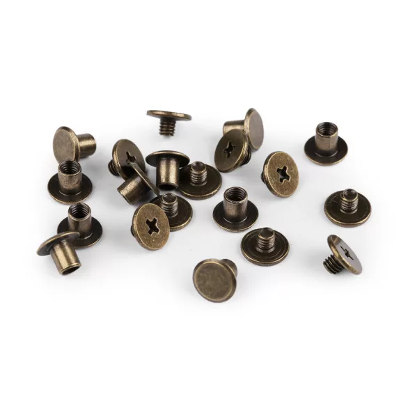 Övcsavar Ø10 mm szíjcsavar / könyvkötő - 3 ósárgaréz (200 pr) Övcsavar Ø10 mm szíjcsavar / könyvkötő - 3 ósárgaréz (200 pr)