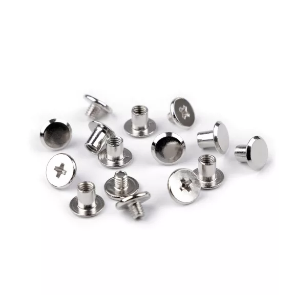 Övcsavar Ø10 mm szíjcsavar / könyvkötő - 5 vil. nikkel (50 pár) Övcsavar Ø10 mm szíjcsavar / könyvkötő - 5 vil. nikkel (50 pár)