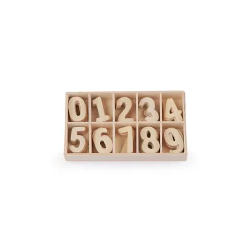   Fa számok dobozban - 2 (2.7cm) természetes világos (3 box)