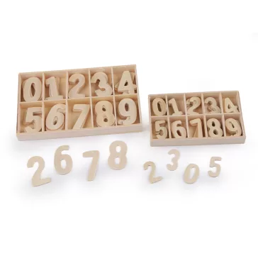   Fa számok dobozban - 2 (2.7cm) természetes világos (3 box)