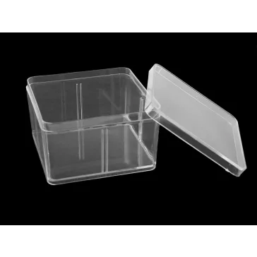   Műanyag doboz / box tetővel 9,5x9,5x5,5 cm - Transparent (1 db-os csomagolás)