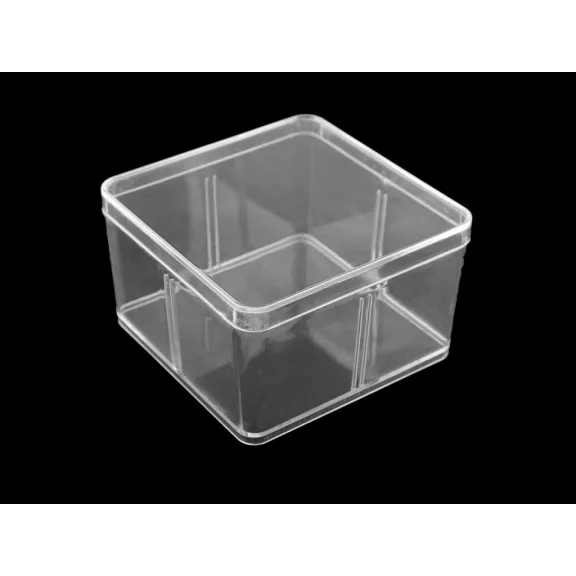 Műanyag doboz / box tetővel 9,5x9,5x5,5 cm - Transparent (12 db-os csomagolás) Műanyag doboz / box tetővel 9,5x9,5x5,5 cm - Transparent (12 db-os csomagolás)