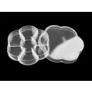 Műanyag rekeszes tárolódoboz / virág alakú kiegészítőknek Ø10 cm - Transparent (4 db-os csomagolás) Műanyag rekeszes tárolódoboz / virág alakú kiegészítőknek Ø10 cm - Transparent (4 db-os csomagolás)