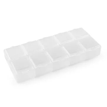   Műanyag rekeszes tároló doboz / kiegészítőknek 6x13,2x2 cm - Transparent (1 db-os csomagolás)