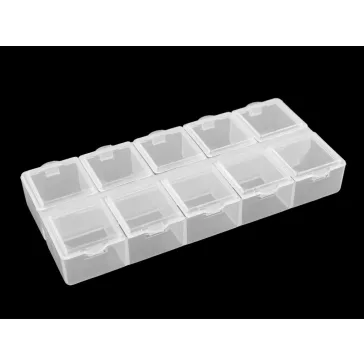   Műanyag rekeszes tároló doboz / kiegészítőknek 6x13,2x2 cm - Transparent (4 db-os csomagolás)