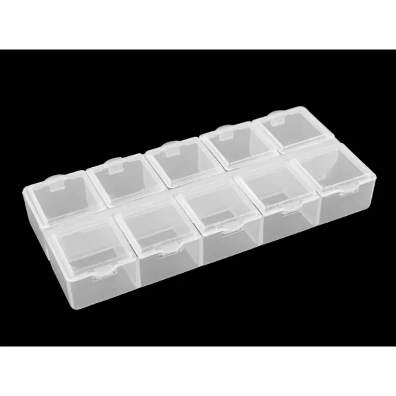 Műanyag rekeszes tároló doboz / kiegészítőknek 6x13,2x2 cm - Transparent (4 db-os csomagolás) Műanyag rekeszes tároló doboz / kiegészítőknek 6x13,2x2 cm - Transparent (4 db-os csomagolás)