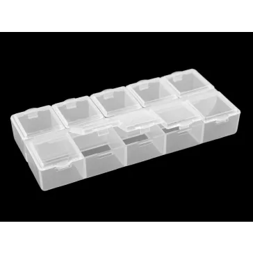   Műanyag rekeszes tároló doboz / kiegészítőknek 6x13,2x2 cm - Transparent (8 db-os csomagolás)