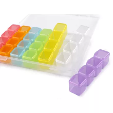   Műanyag tárolódoboz / doboz kiegészítőknek 28 rekesz strassztartó - 1 multicolor (1 db-os csomagolás)