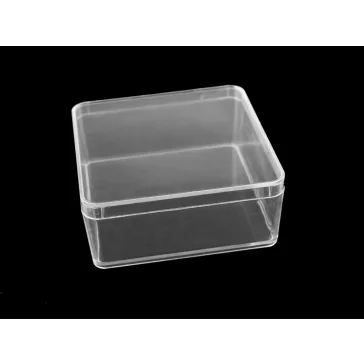   Műanyag doboz / box tetővel 9,5x9,5x4 cm - Transparent (10 db-os csomagolás)